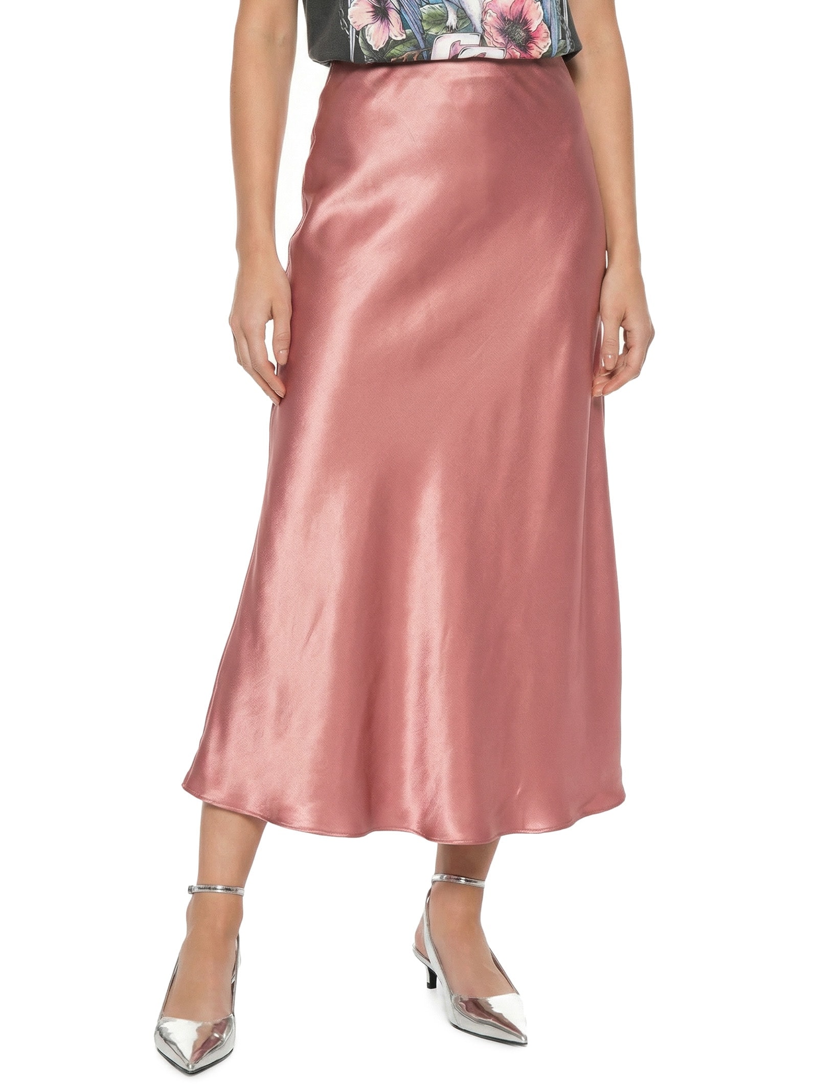 Saia Acetinada Rosa Colcci