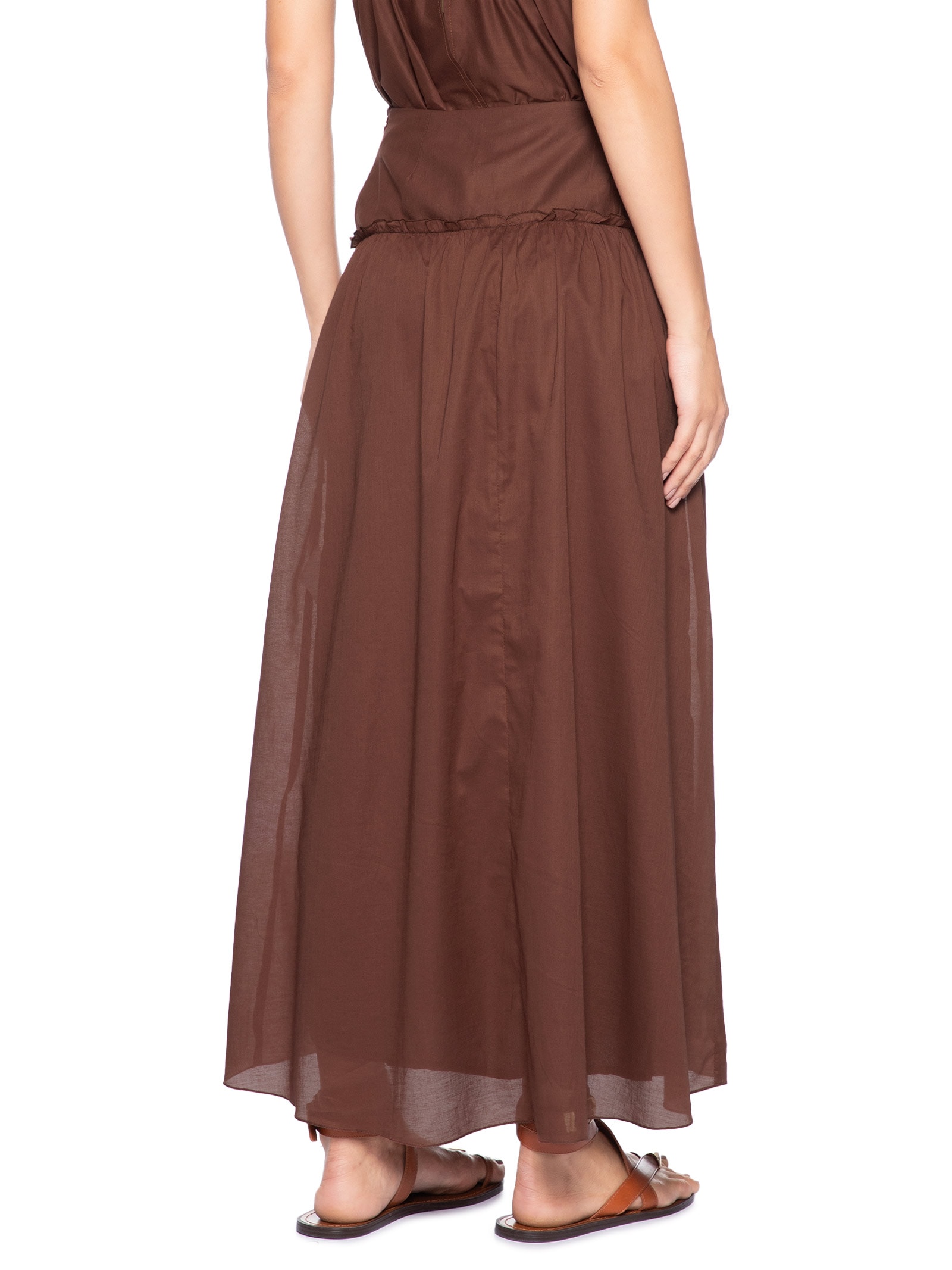 Saia Algodão Babadinho Marrom Dress To