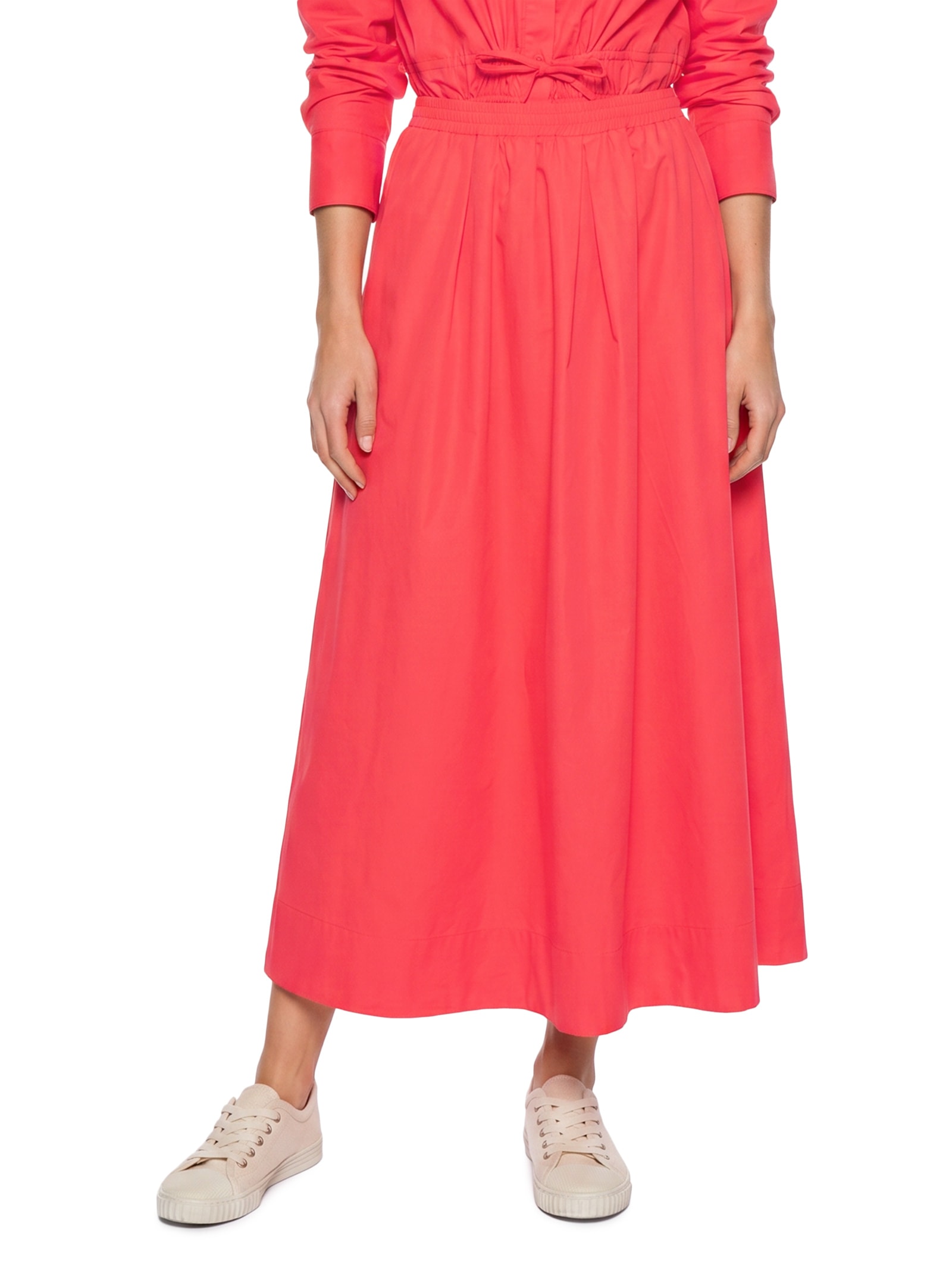 Saia Algodão Empapelado Vermelho Cantão