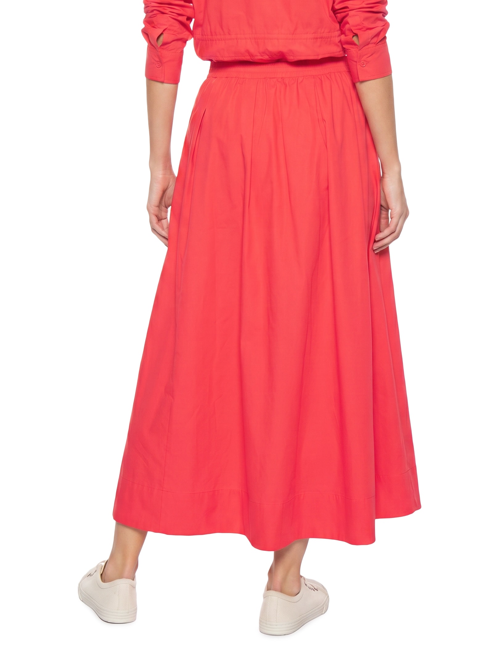 Saia Algodão Empapelado Vermelho Cantão