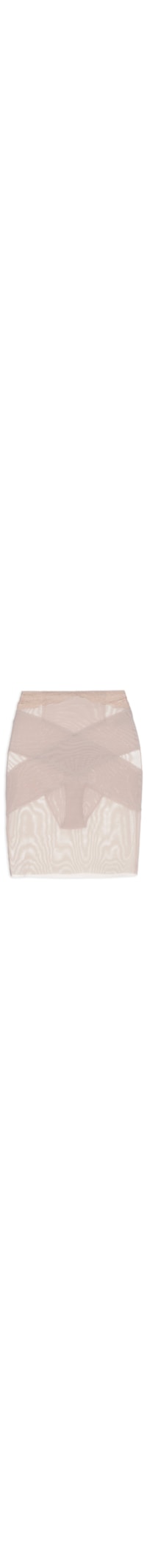 Saia Anágua Modeladora Em Tule E Renda - Bege