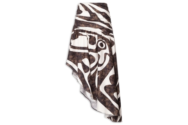 Saia Assimétrica Calçadão Tropical - Preto