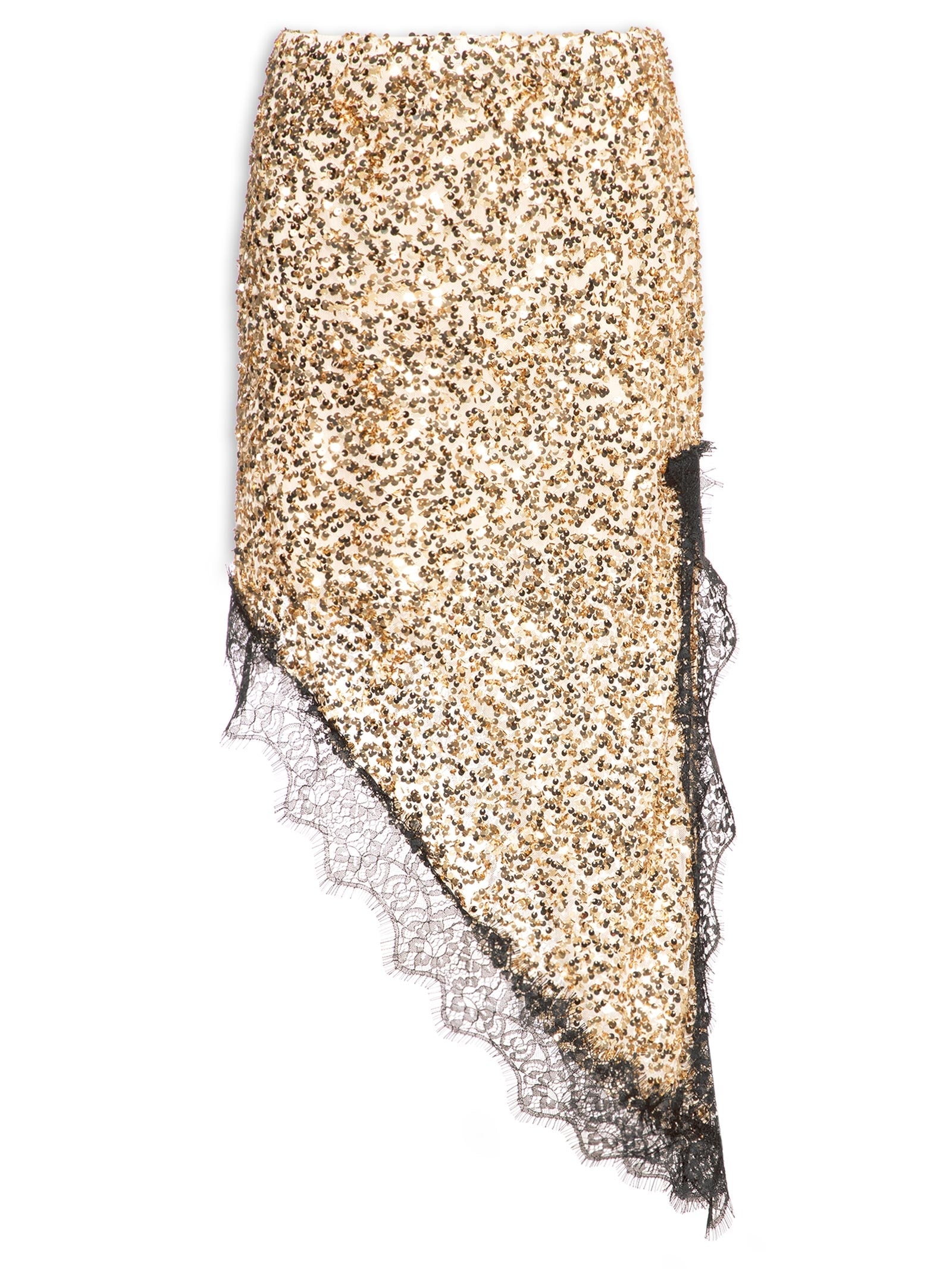 Saia Assimétrica Em Paetê Dourado Market 33