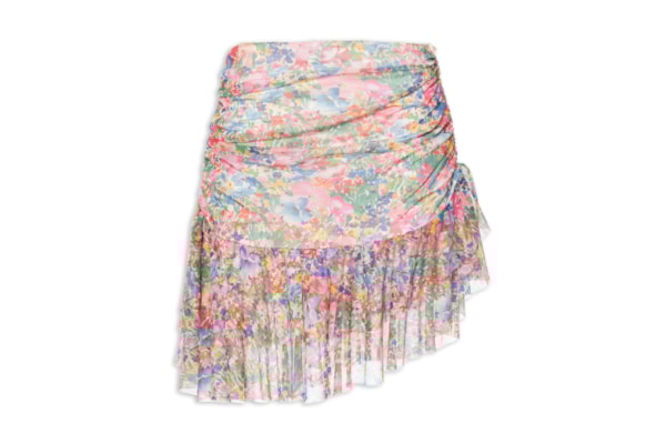 Saia Babado Tule Camponesa - Rosa