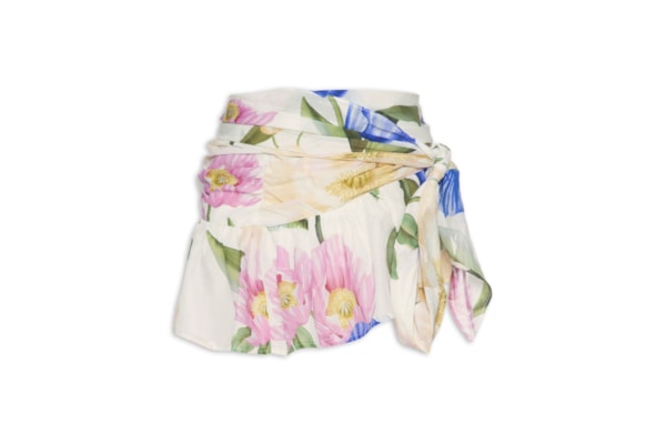 Saia Babados Floral Lola - Branco