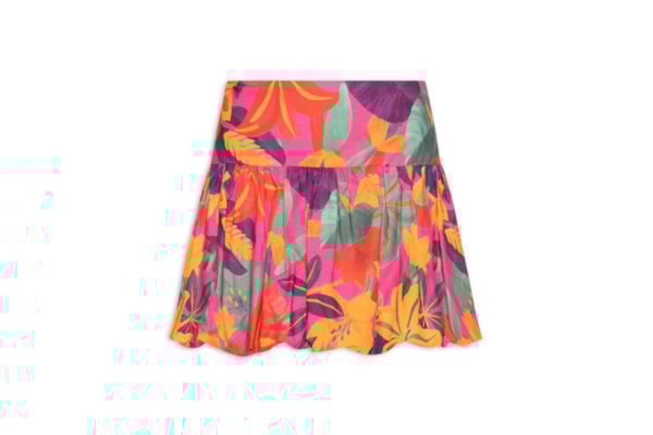 Saia Balonê Floral Tropical - Roxo