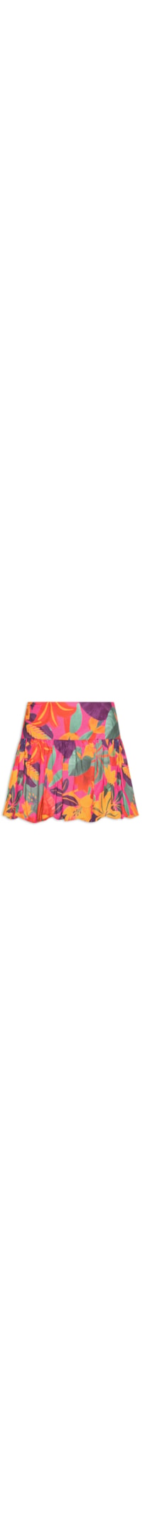 Saia Balonê Floral Tropical - Roxo