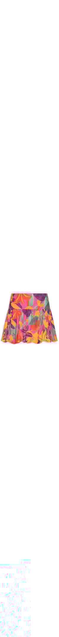 Saia Balonê Floral Tropical - Roxo