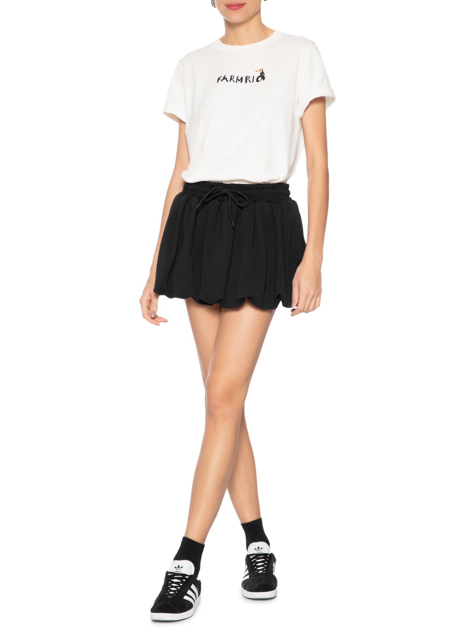 Saia Balonê Moletom Preto Farm