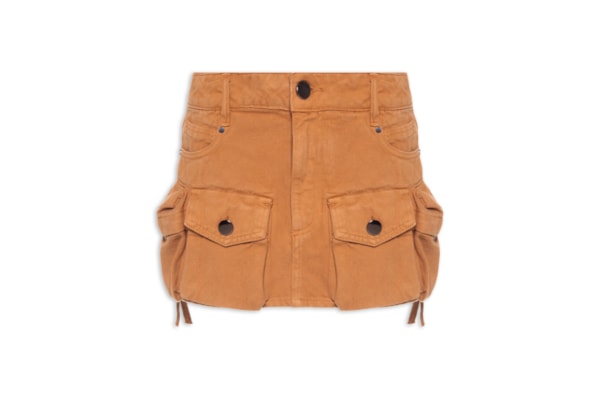 Saia Bolso De Sarja - Marrom