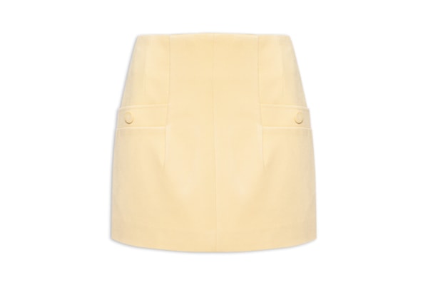 Saia Bolsos Twill Sarjado Nude - Bege