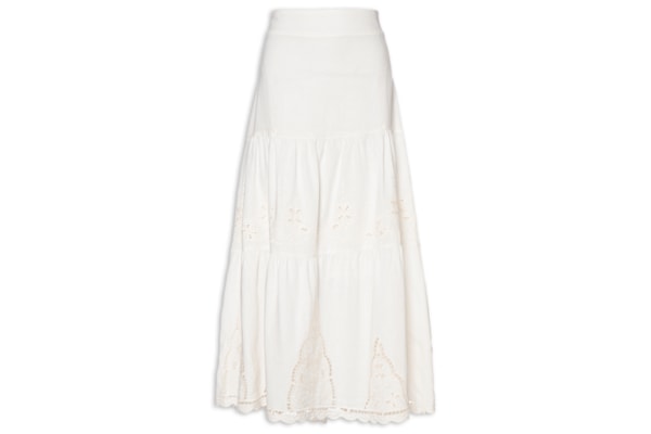 Saia Bordado Dhalia - Branco