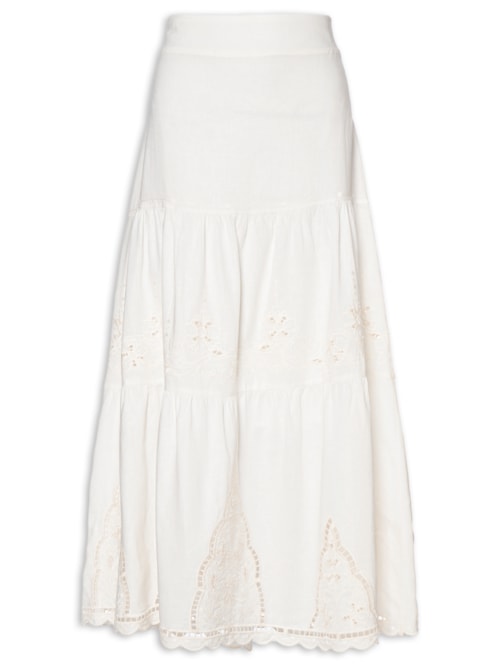 Saia Bordado Dhalia - Branco