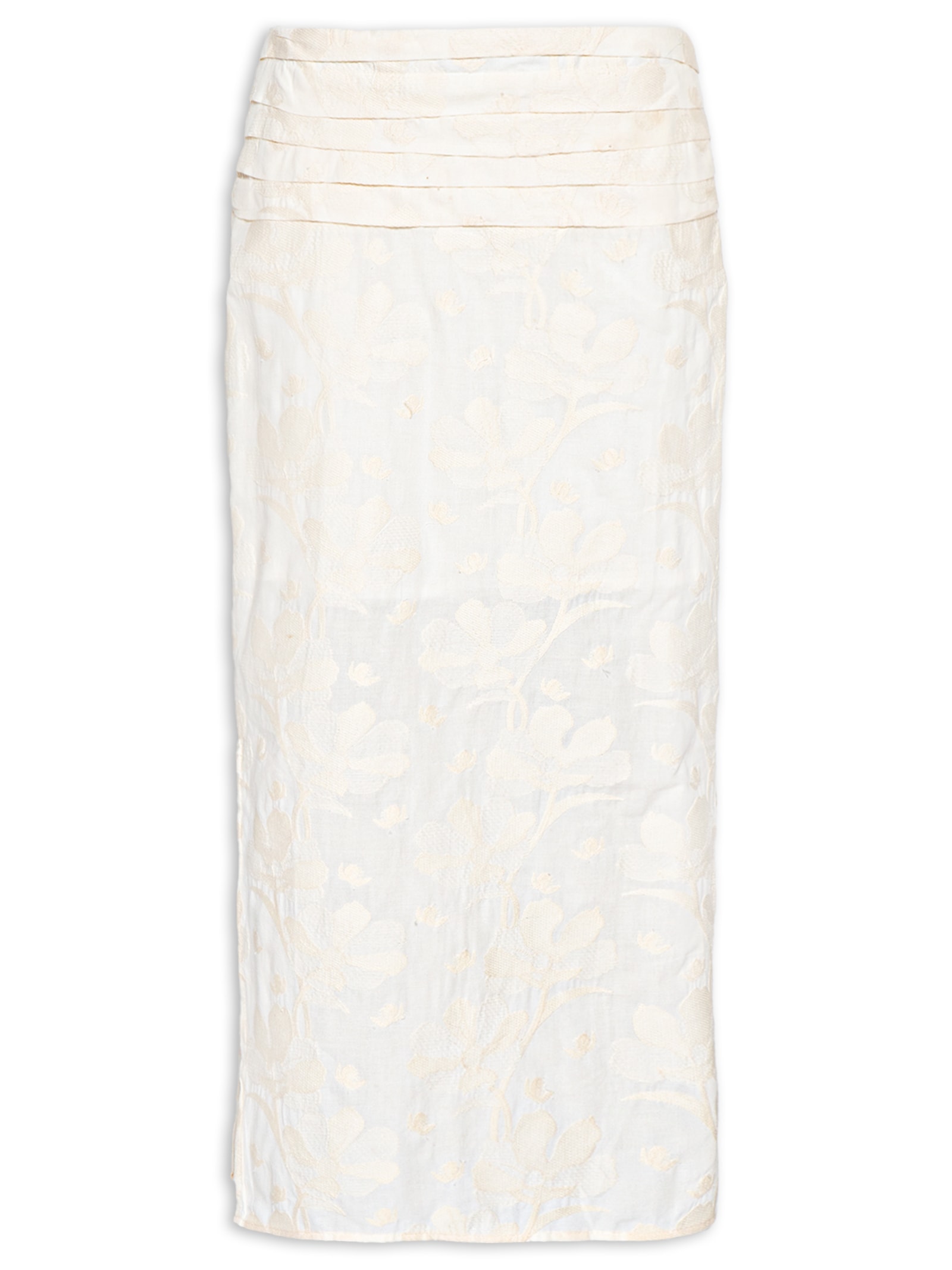 Saia Bordado Holambra Off White Maria Filó