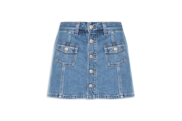 Saia Button Front Skort - Azul