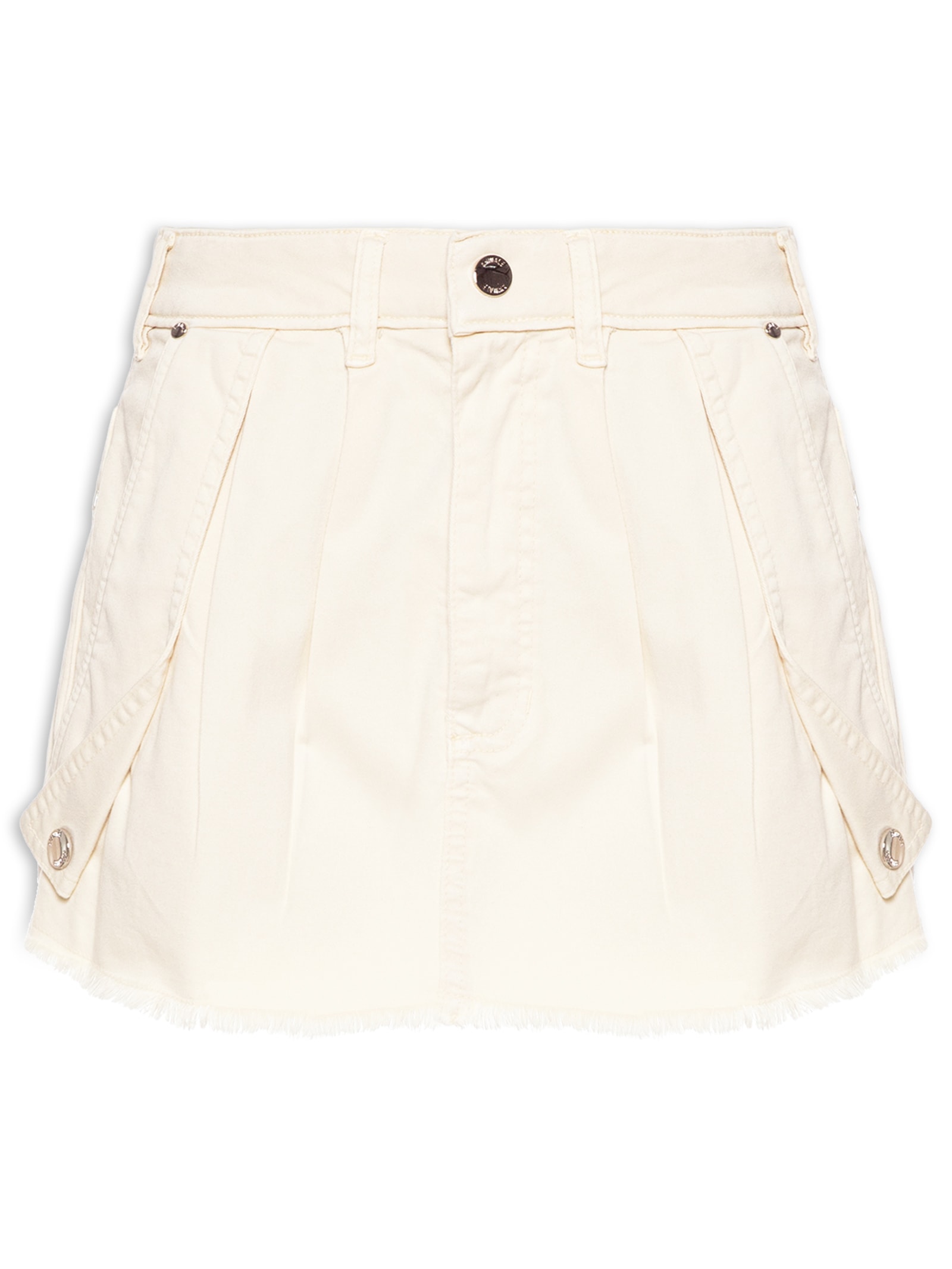 Saia Caixotinha De Sarja Bege Animale