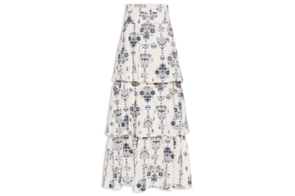 Saia Camadas Bordado Rubi - Branco