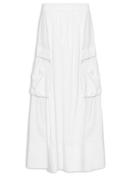 Saia Cargo De Algodão - Branco