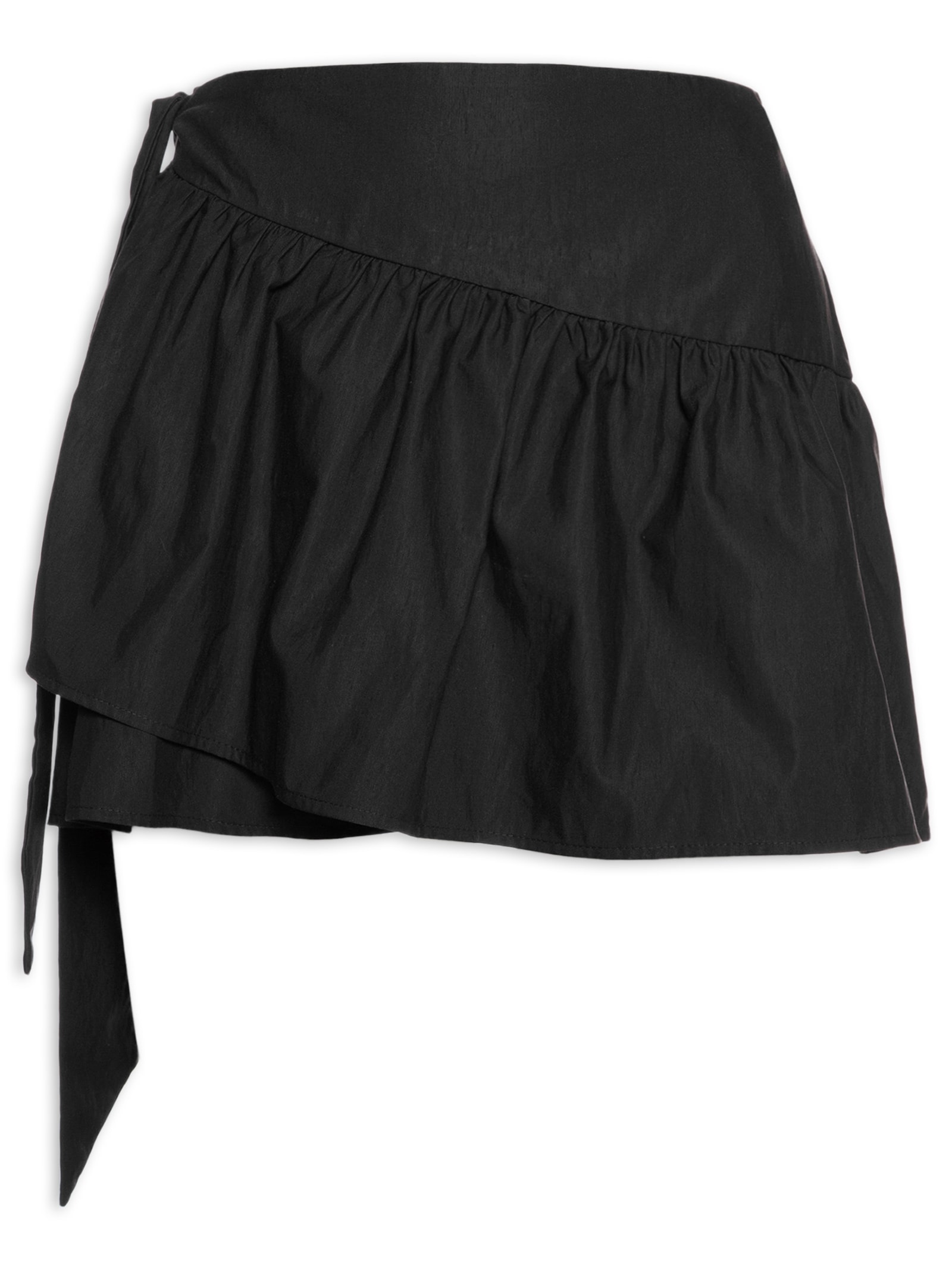 Saia Cintura Baixa Transpasse Preto Farm