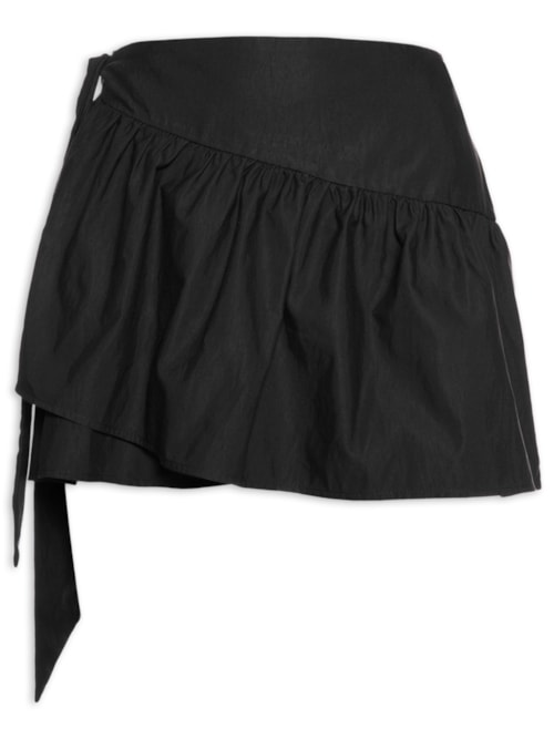 Saia Cintura Baixa Transpasse – Preto