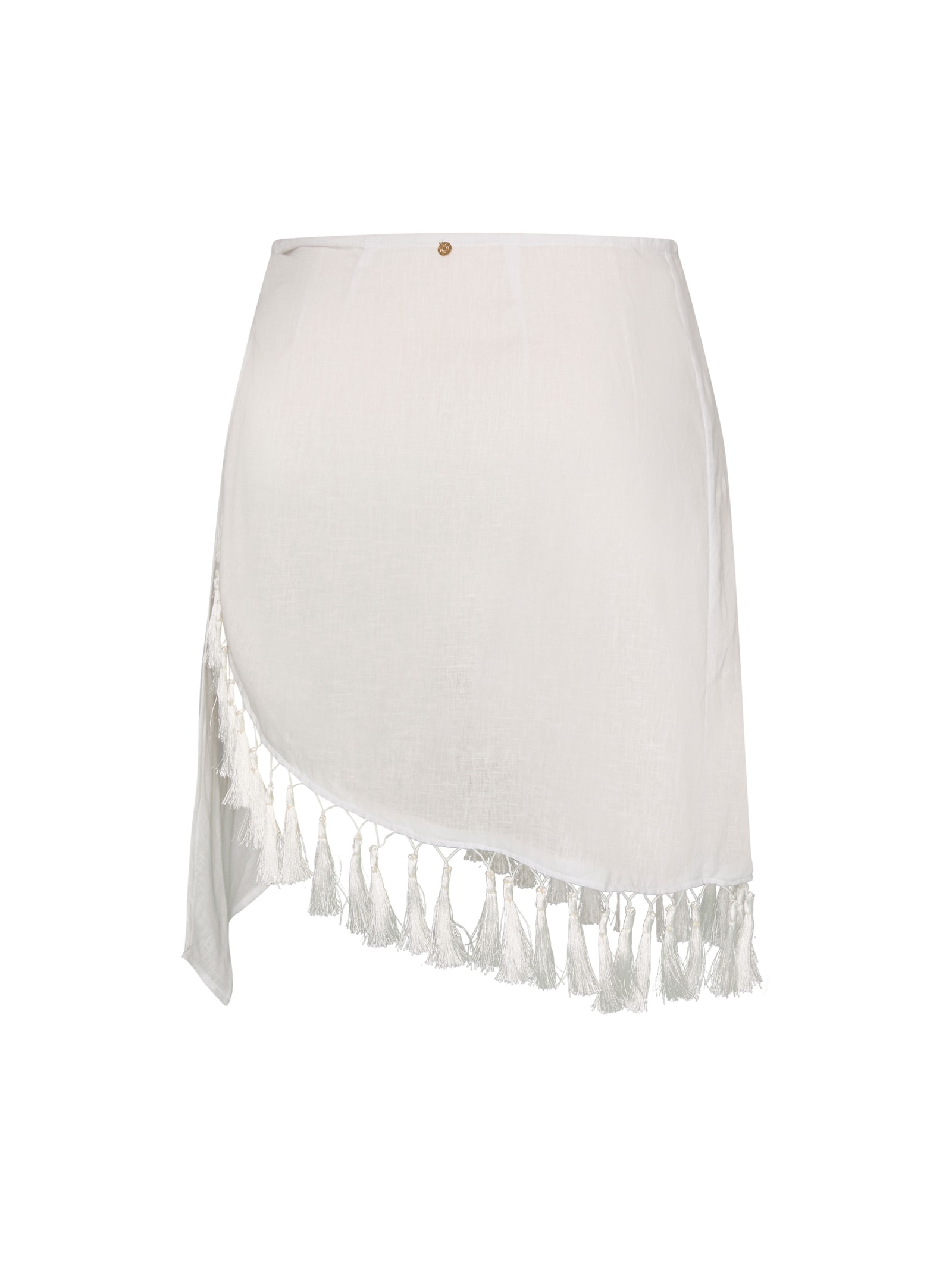 saia com franjas greta off white Suntime