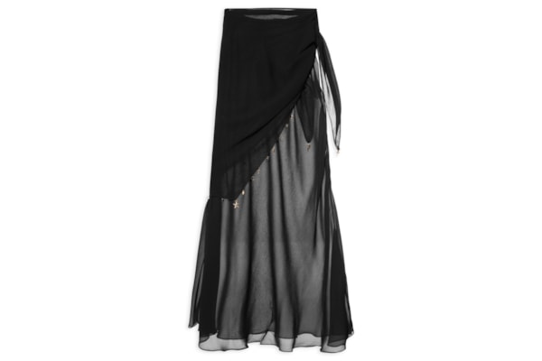 Saia Com Lenço - Preto