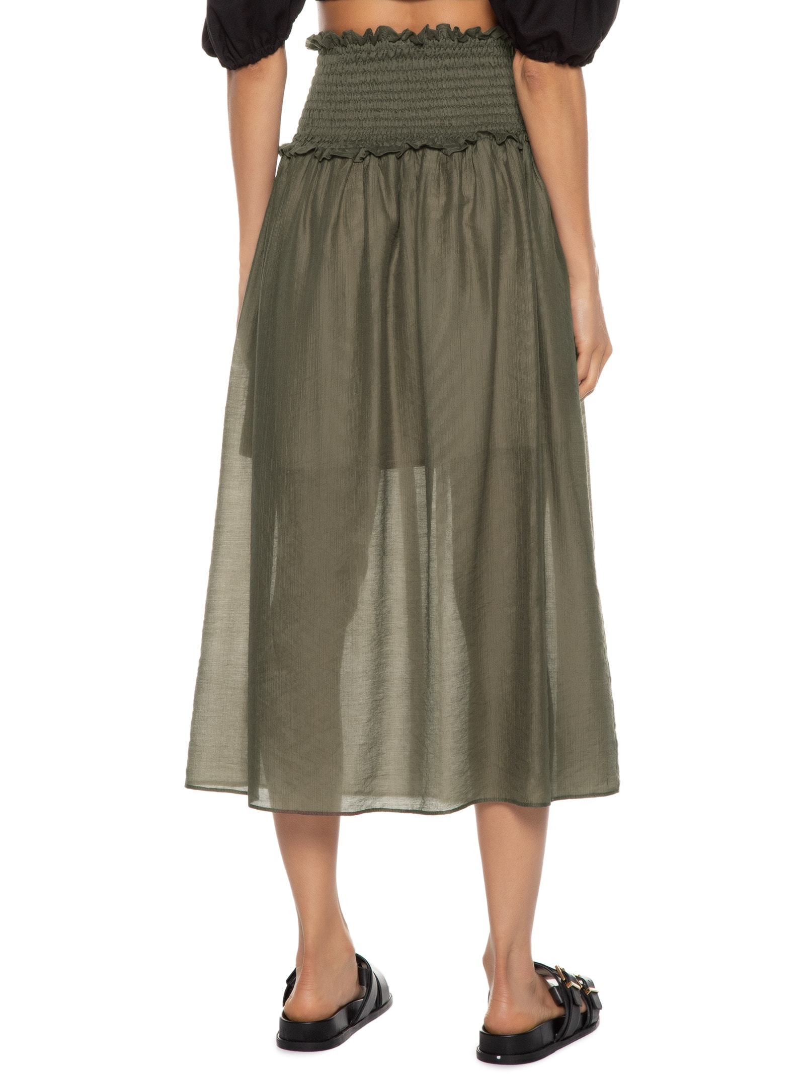 Saia Cós Franzido Verde Market 33