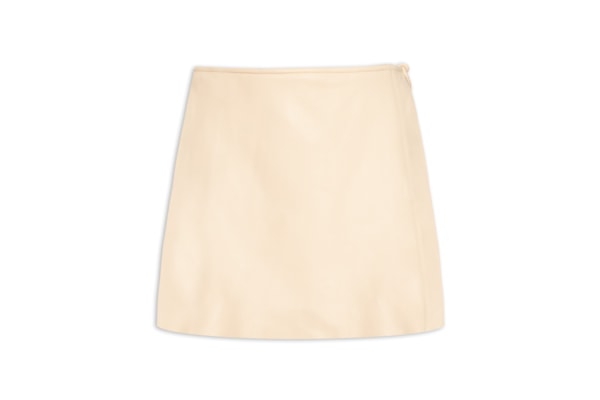 Saia Couro Mini Cachecou - Bege
