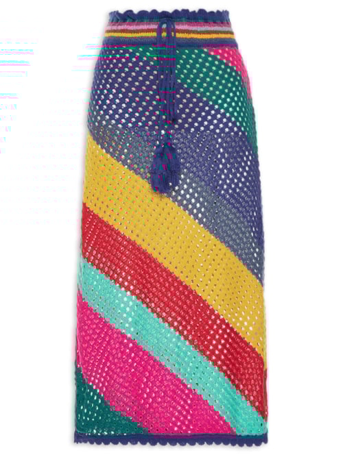 Saia Crochê Listra Amanda – Azul