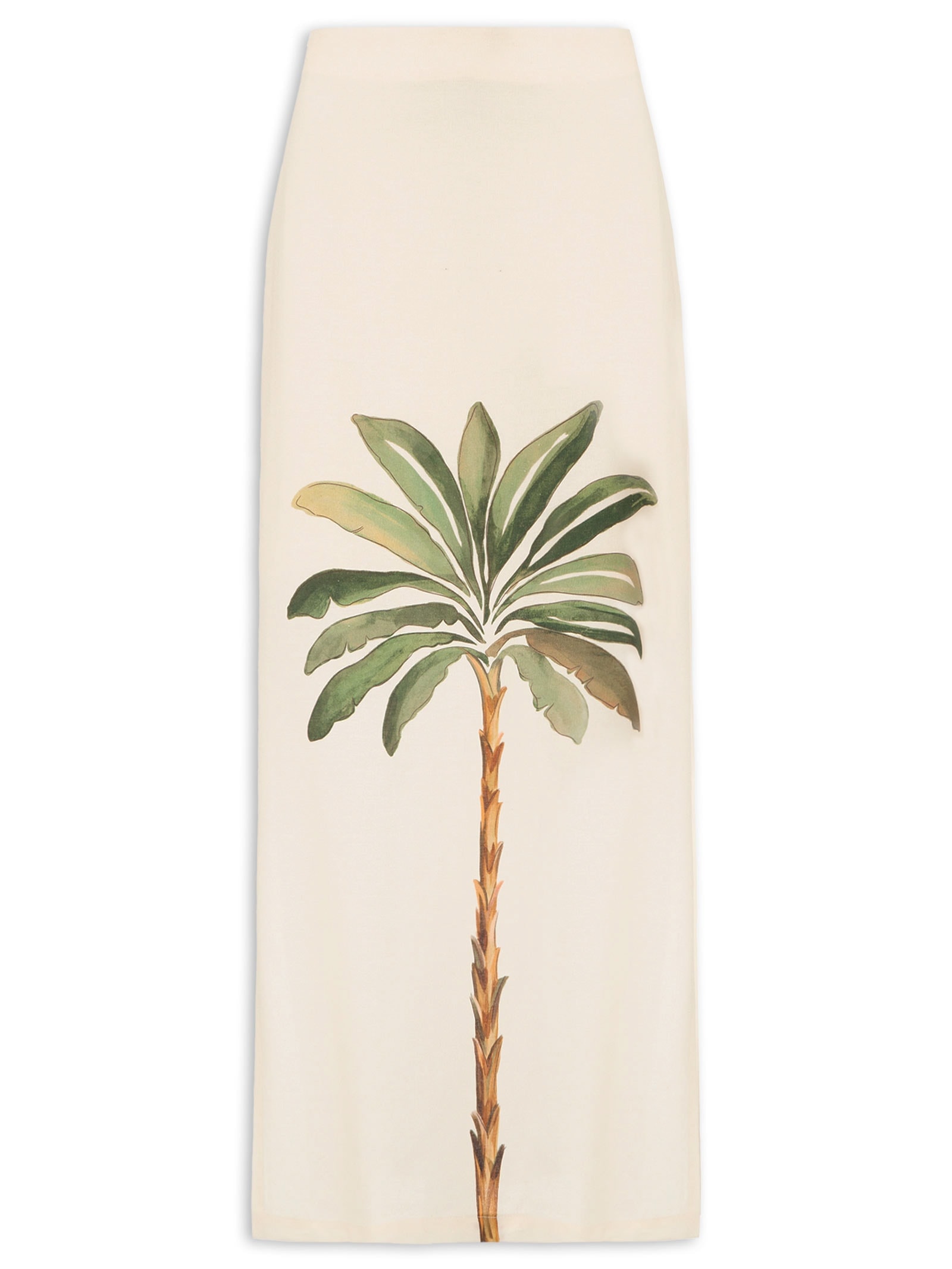 Saia Cropped Linho Estampa Tropicana Bege  Dress To