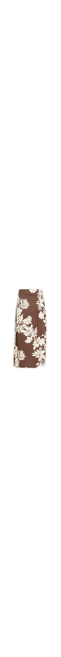 Saia Cropped Pareô Estampa Bela Flor - Marrom