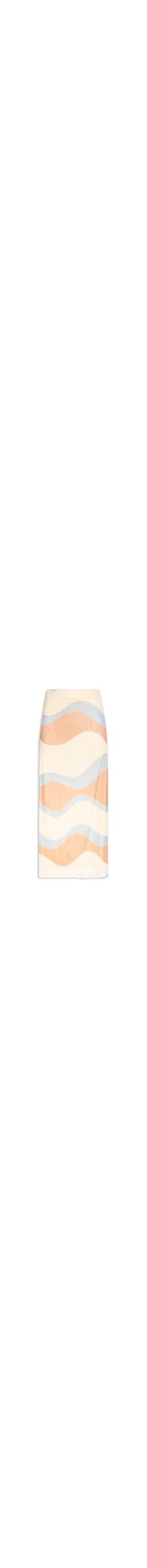 Saia Cropped Tule Estampa Oceano - Bege