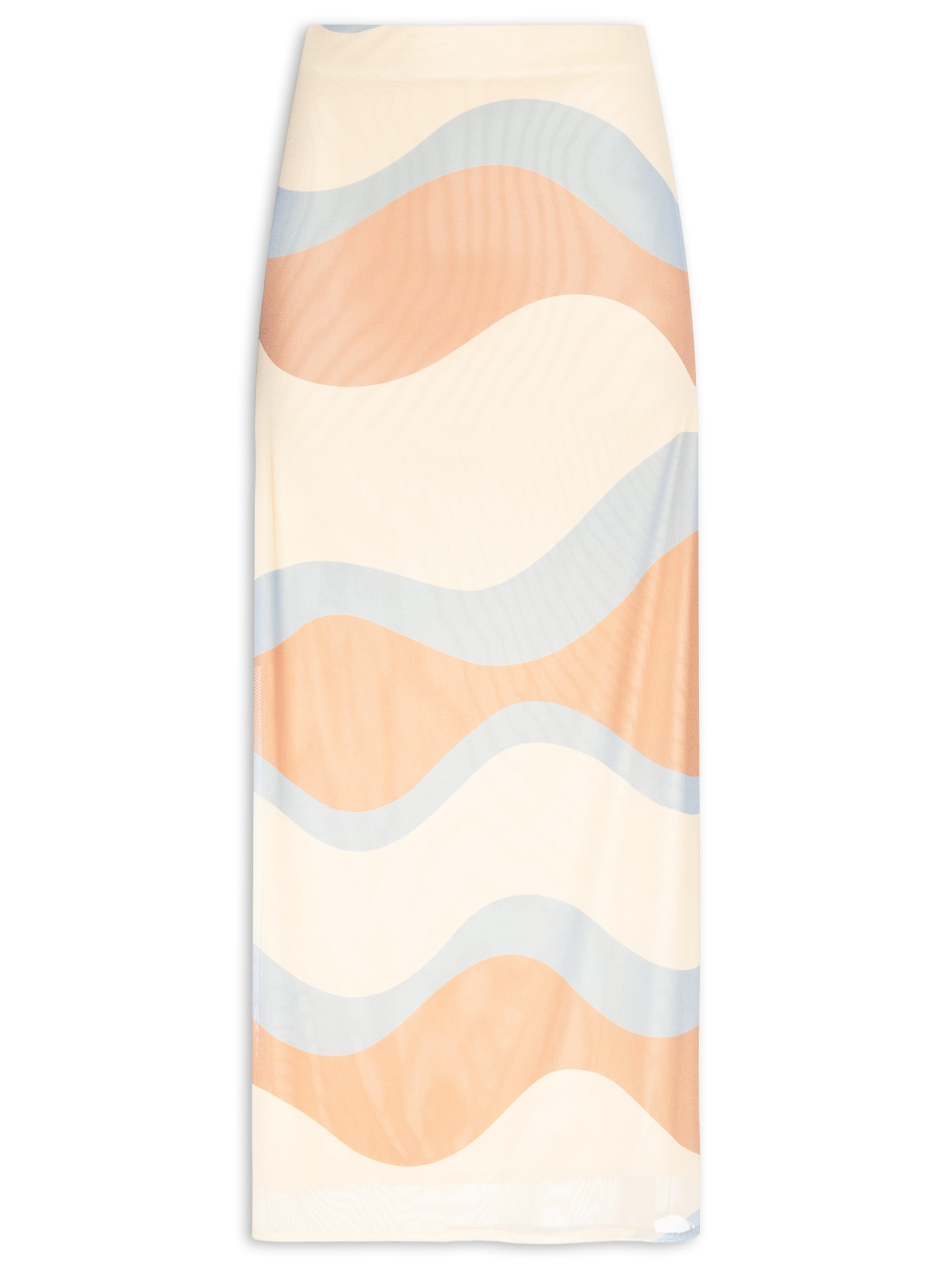 Saia Cropped Tule Estampa Oceano Bege Dress To