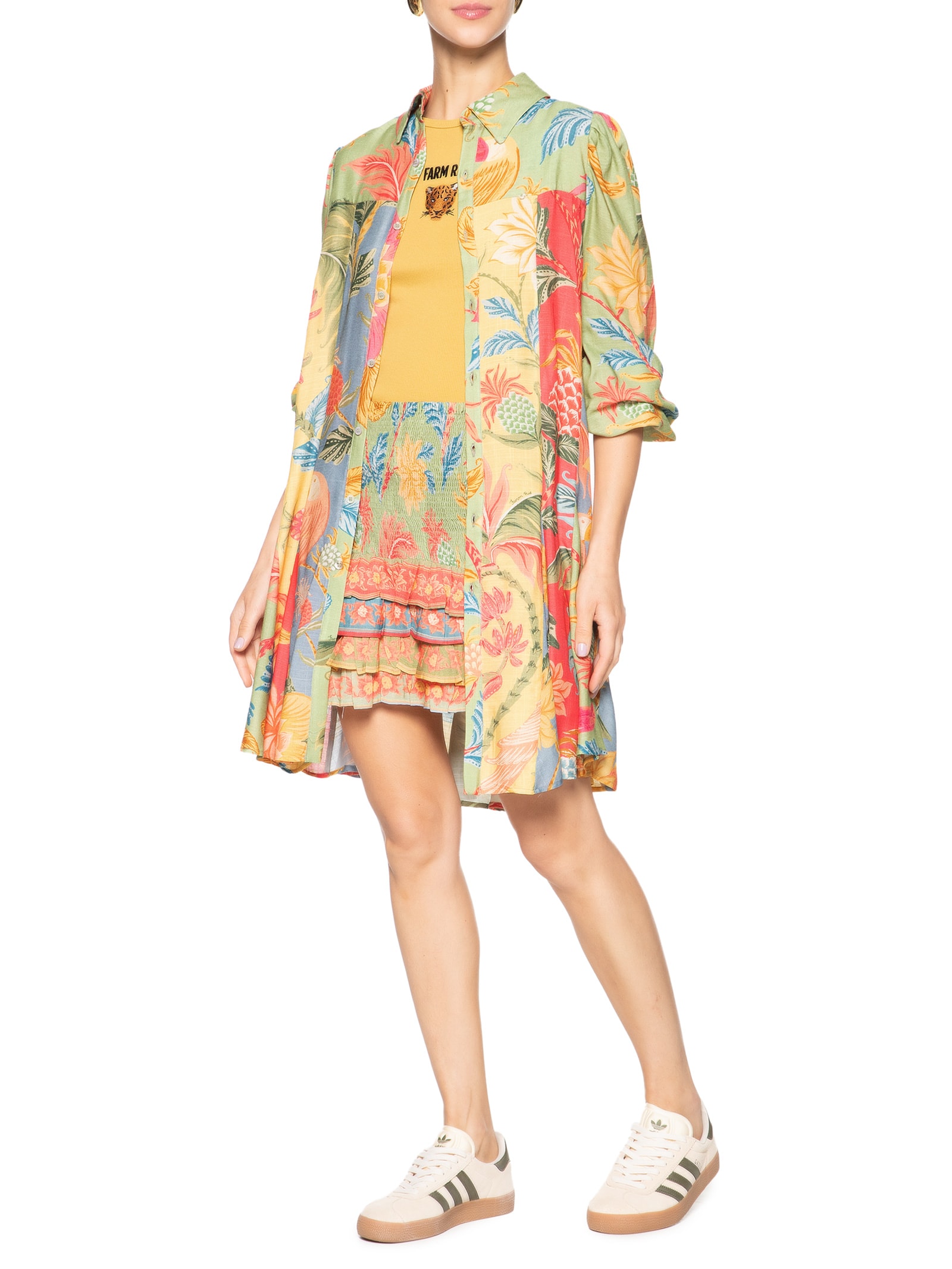 Saia Curta Amalfi Mix Verde Farm