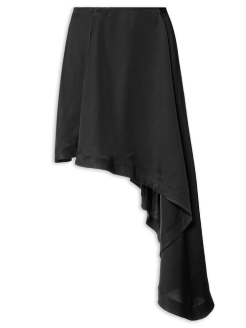 Saia Curta Assimétrica - Preto