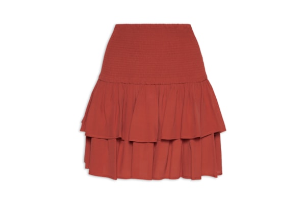 Saia Curta Babados - Vermelho