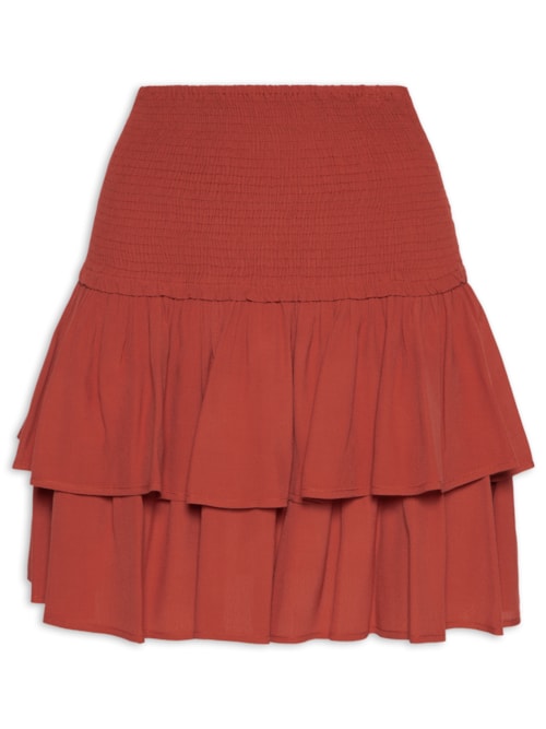 Saia Curta Babados – Vermelho
