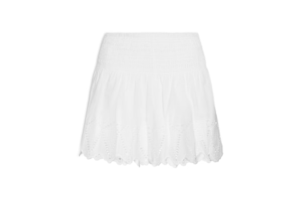 Saia Curta Bordado Pontas - Branco