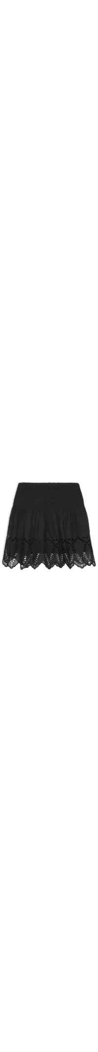Saia Curta Bordado Pontas - Preto
