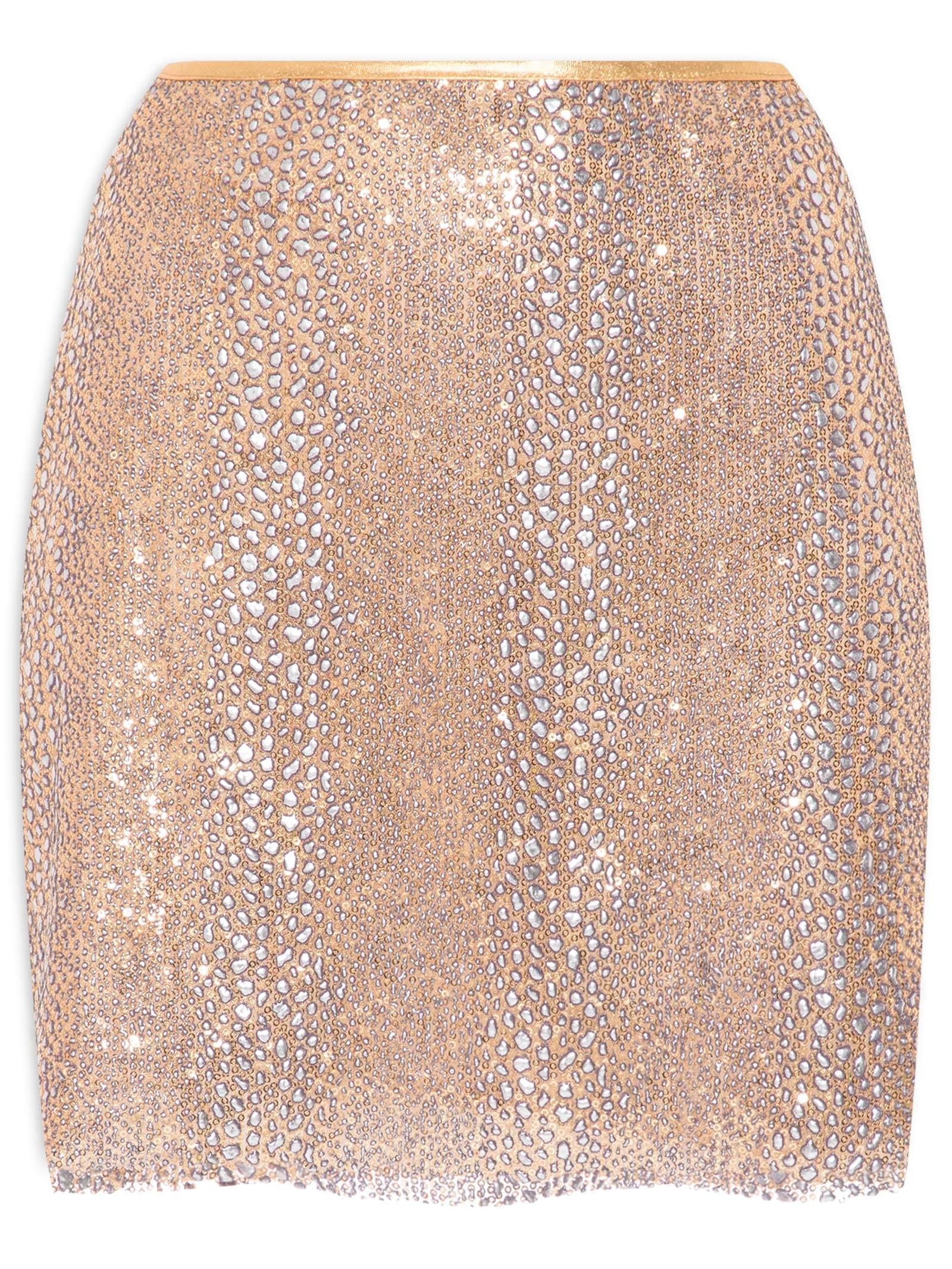 Saia Curta Carnaval Paetê Exotic Prata Market 33