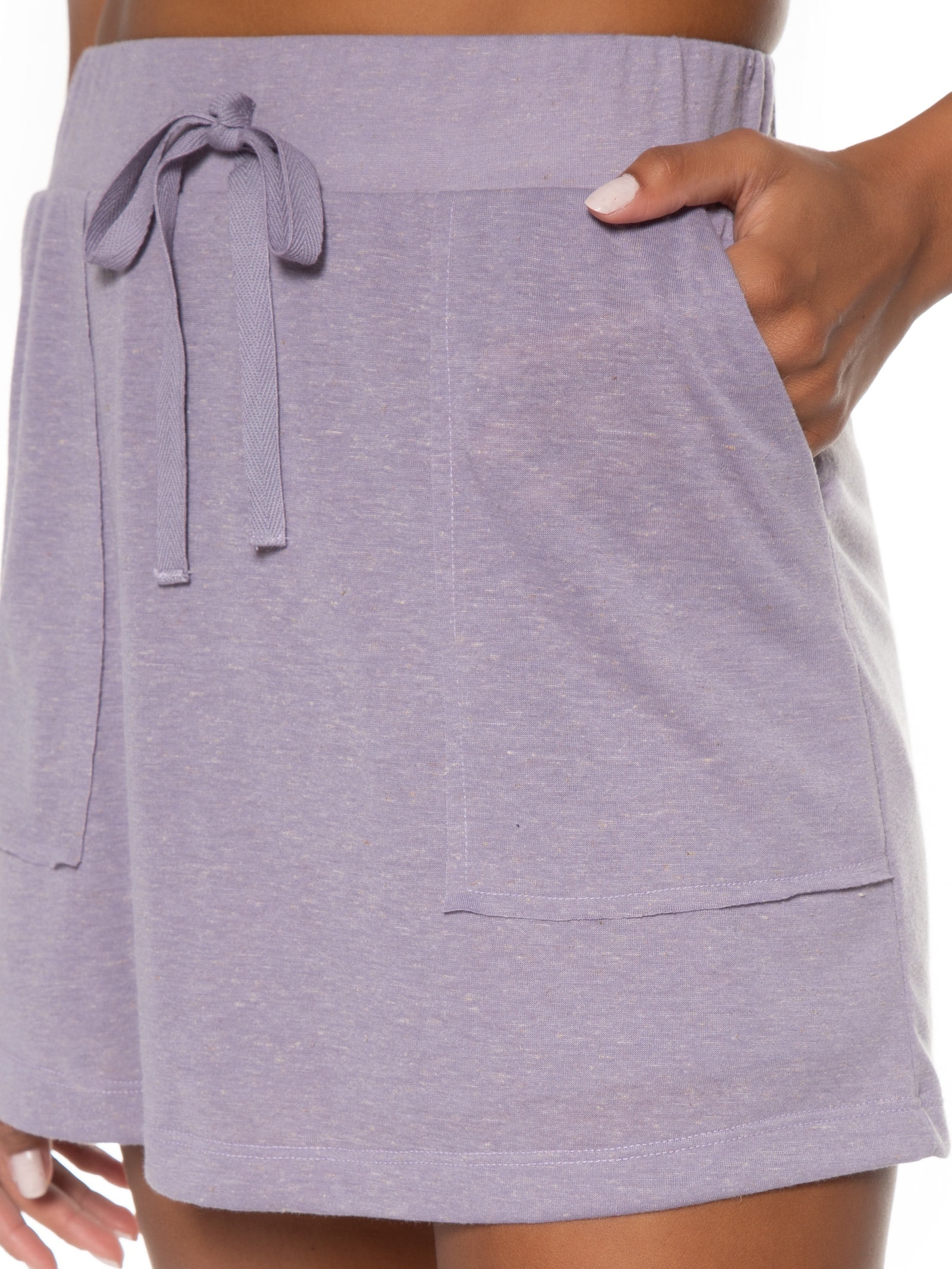 Saia Curta Com Bolsão Lilás Basiq