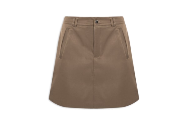 Saia Curta Com Bolso - Marrom