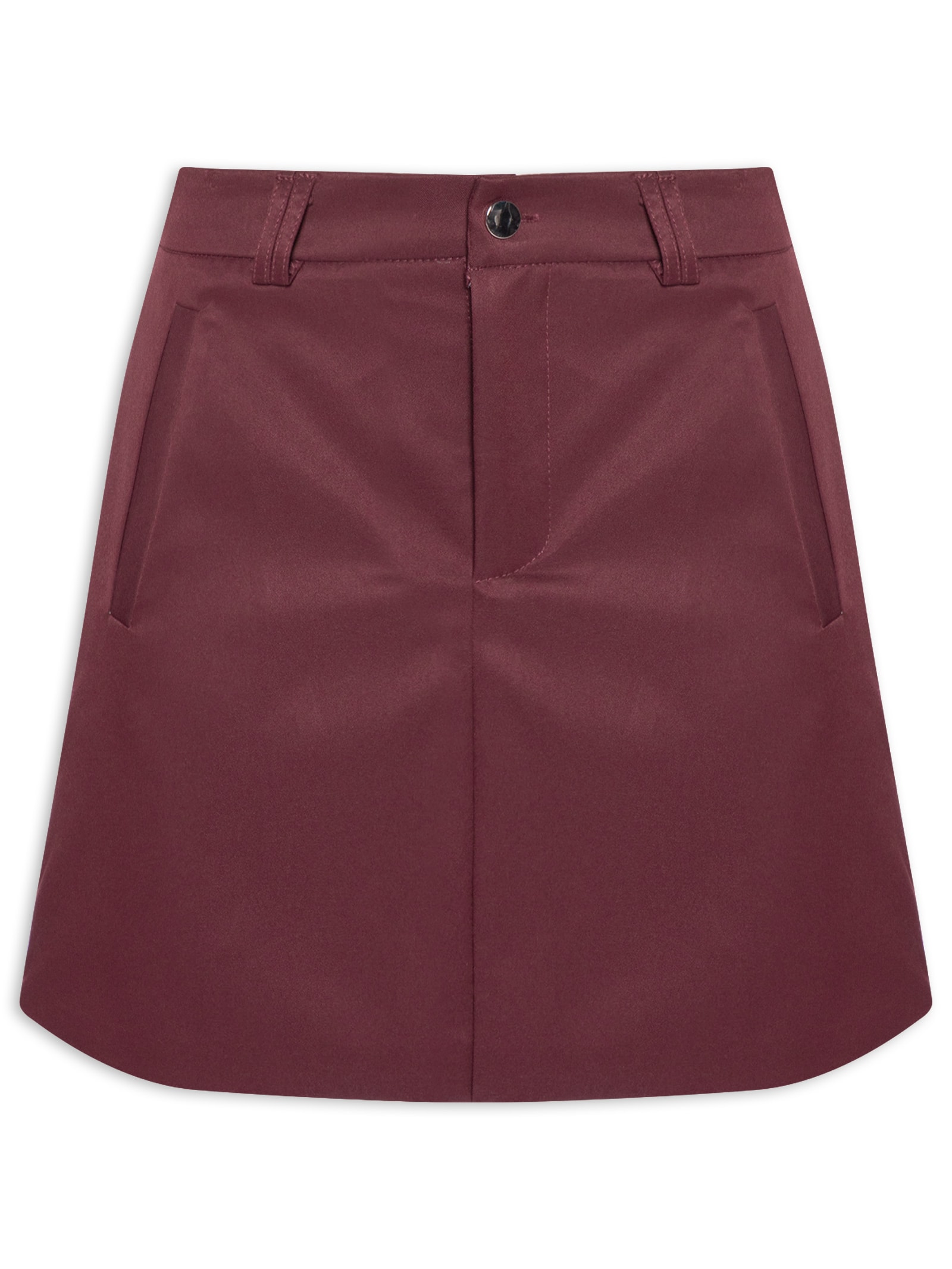 Saia Curta Com Bolso Vermelho Basiq