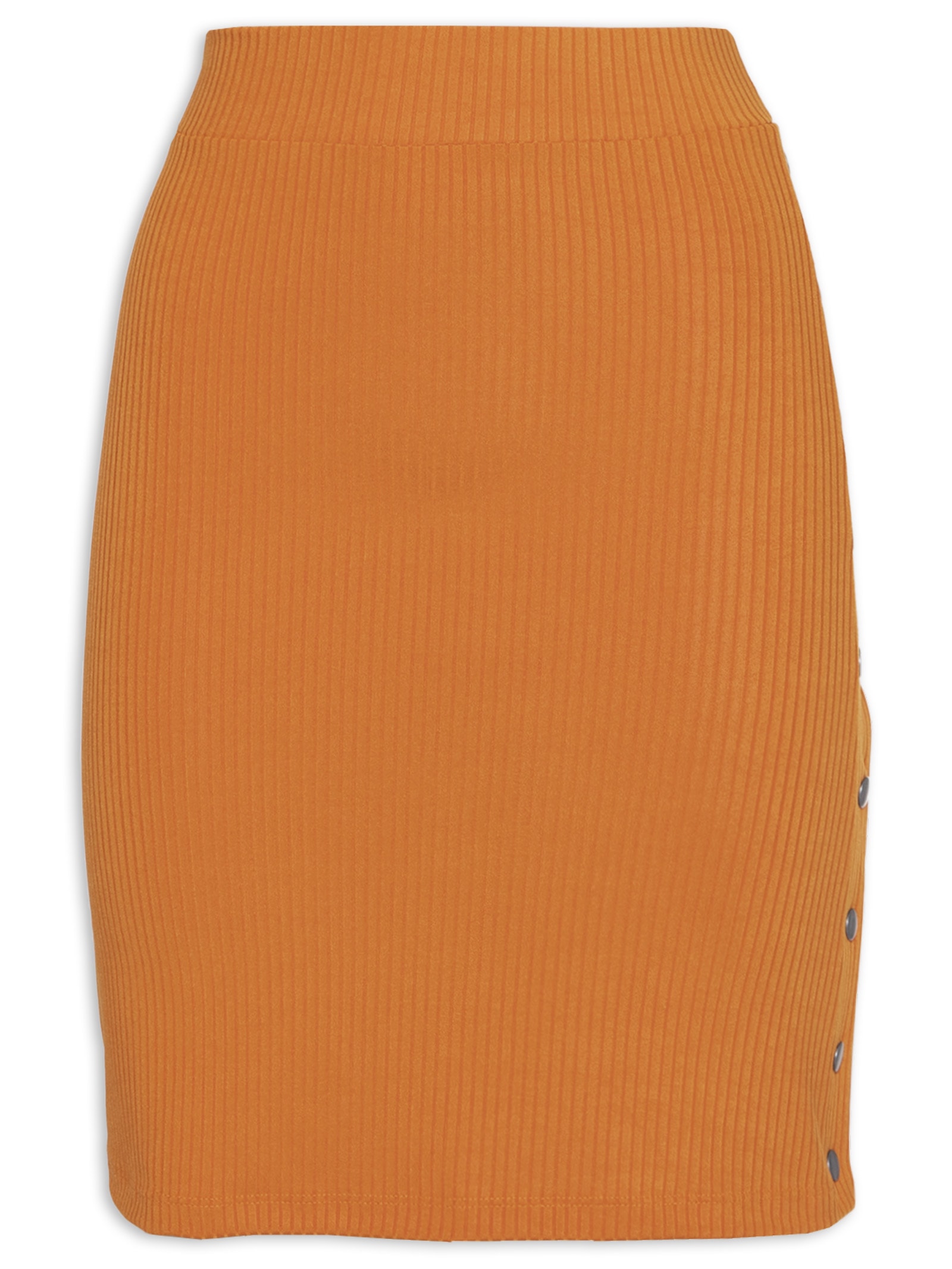 Saia Curta Com Botão De Pressão Laranja Market 33