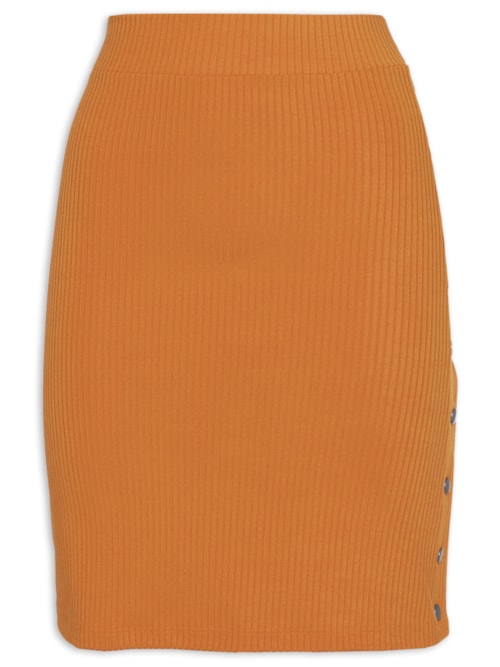 Saia Curta Com Botão De Pressão – Laranja
