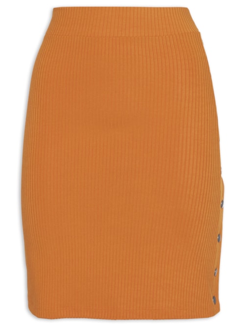 Saia Curta Com Botão De Pressão - Laranja