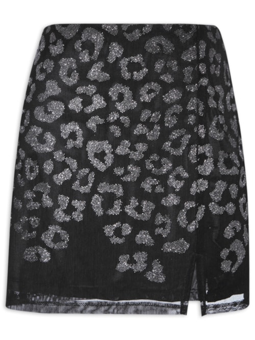 Saia Curta Com Fenda – Preto