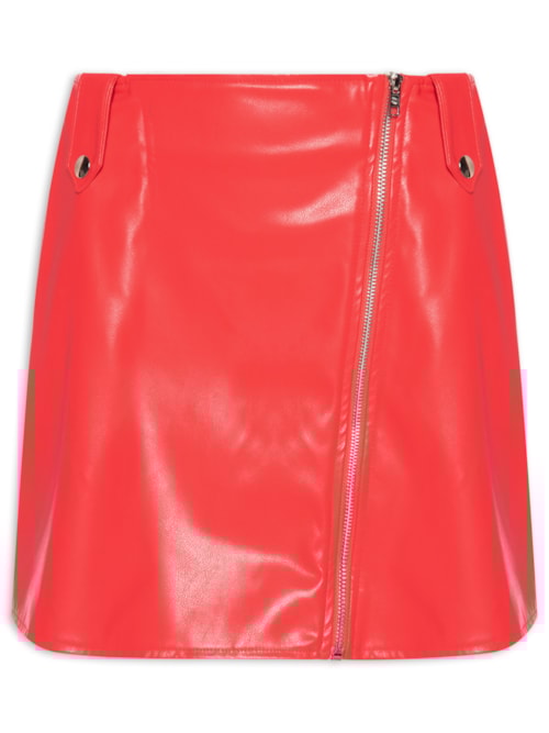 Saia Curta Com Zíper – Vermelho