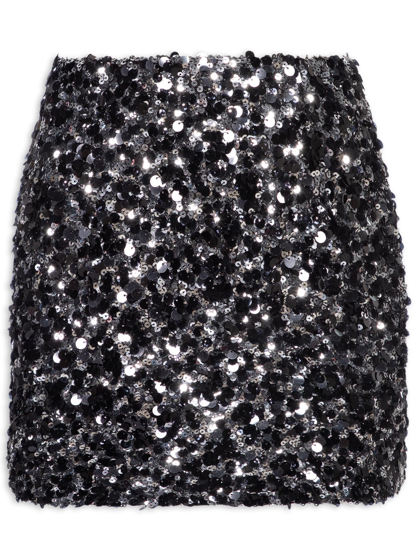 Saia Curta De Paetê Preto Animale Jeans