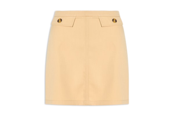 Saia Curta Detalhe Lapela - Bege